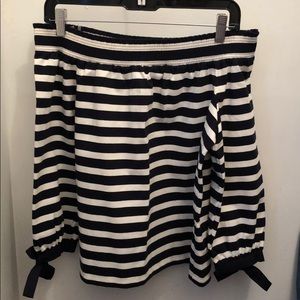 J.Crew Navy & White stripe off the shoulder blouse